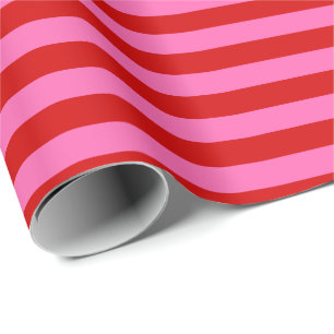 DIY Color LG Preppy Strip Red Hot Pink Geschenkpapier