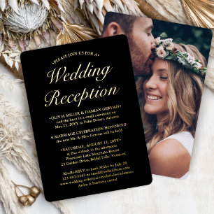 DIY Color Wedding Reception Post Elopement Foto Folieneinladung