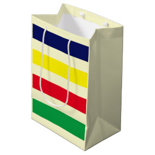 DIY Colors 4 Stripe Red Blue Yellow Green Creme Mittlere Geschenktüte