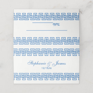 DIY Colors Azure Blue Griechischer Key Meander Bor Platzkarte