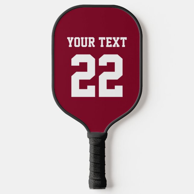 DIY Colors Burgundy Sports Team Jersey Pickleball Schläger (Vorderseite)