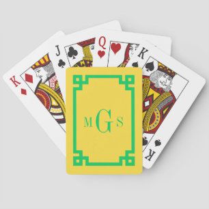 DIY Colors Greek Key #2 Frame Monogram Yello Green Spielkarten