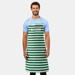 DIY Colors Horiz Stripe Green White Schürze