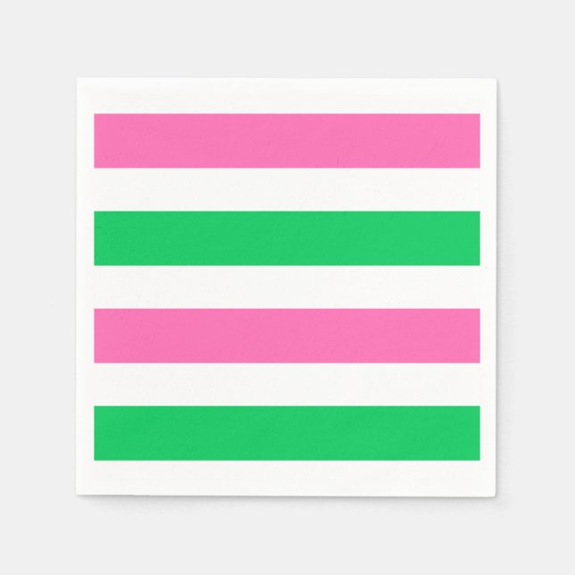 DIY Colors Hot Pink Emerald Green White Strip Serviette (Vorderseite)