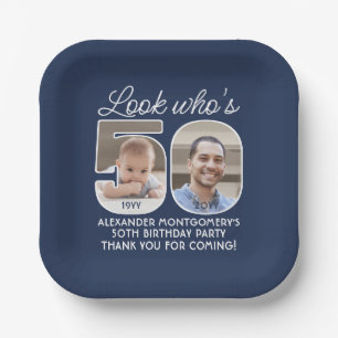 DIY Colors ・ Look Who's 50 Birthday Party 2 Foto Pappteller