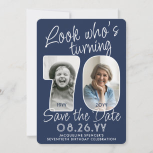 DIY Colors ・ Look Who's 70 Birthday Party 2 Foto Save The Date