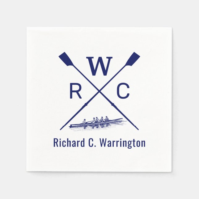 DIY Colors Men Ruwing Crew Blades Boat Initial Nm Serviette (Vorderseite)