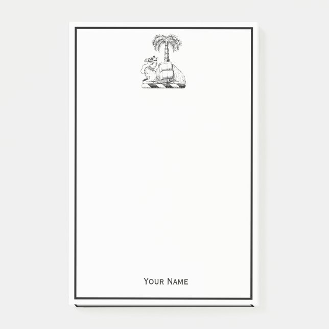 DIY Colors Preppy Heraldic Camel Palm Tree Post-it Klebezettel (Vorderseite)