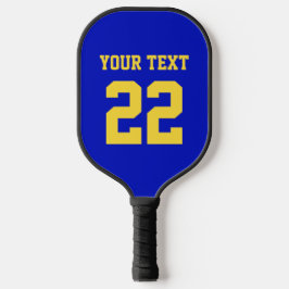 DIY Colors Royal Blue Yellow Sports Team Jersey Pickleball Schläger