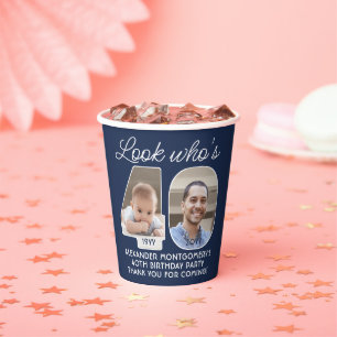 DIY Colors ・ Schauen Sie, wer 40 Geburtstagsparty  Pappbecher