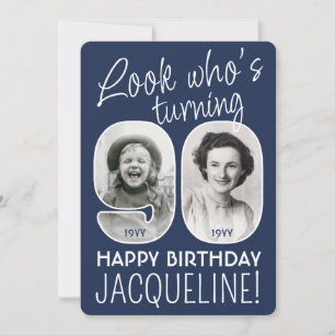 DIY Colors ・ Schauen Sie, wer ist 90 Geburtstagspa Einladung