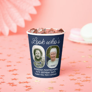 DIY Colors ・ Schauen Sie, wer ist 90 Geburtstagspa Pappbecher