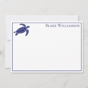 DIY Colors Sea Turtle #6 Gerahmt Blue Mitteilungskarte