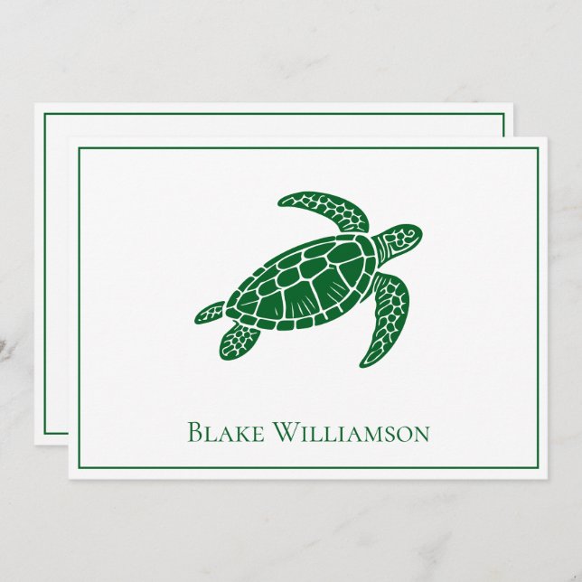 DIY Colors Sea Turtle #6 Gerahmt Blue Mitteilungskarte (Vorne/Hinten)