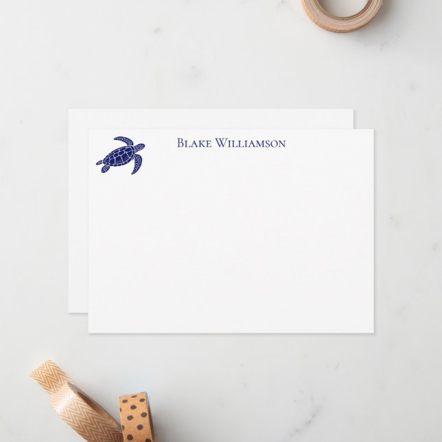 DIY Colors Sea Turtle #6NF Blue Mitteilungskarte (Vorderseite/Rückseite Beispiel)