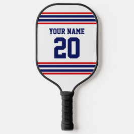 DIY Colors Team Jersey Stripes Blue Red White SV Pickleball Schläger