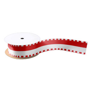 DIY Colors Two Stripes White Red, Rectorder Satinband