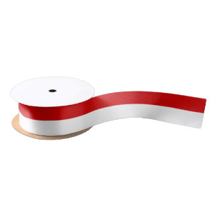 DIY Colors Two Stripes White Red Satinband