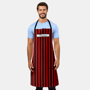 DIY Colors Vertical Stripe Black Red Schürze