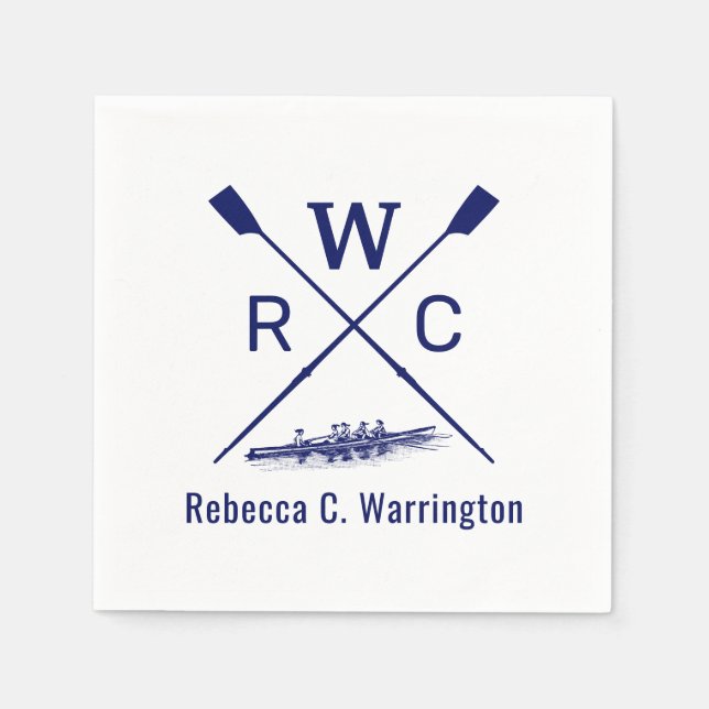 DIY Colors Women Rowing Crew Blades Boat Initial N Serviette (Vorderseite)