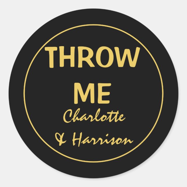 DIY Confetti Personalisiert Wedding Runder Aufkleber (Vorderseite)