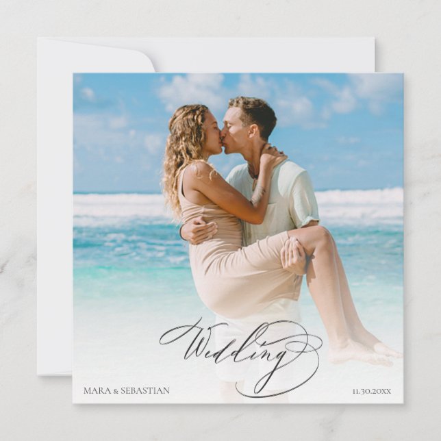 *~ DIY Couple FOTO UAWG QR AR6 Hochzeit Einladung (Vorderseite)