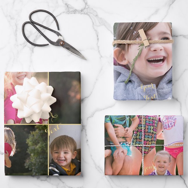 DIY Create Custom Wedday Weihnachtsfest Foto Geschenkpapier Set (DIY Create Custom Wedding Birthday Christmas Photo Wrapping Paper Sheets)