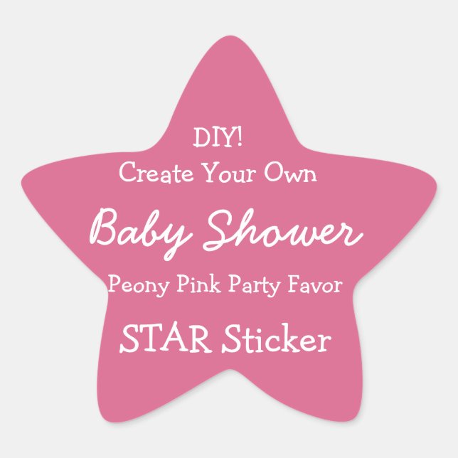 DIY Create your own PINK Baby Shower Fevor V05H Stern-Aufkleber (Vorderseite)