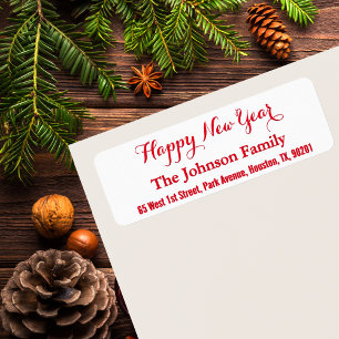 DIY Custom Elegant Happy New Year Rücksendeadresse