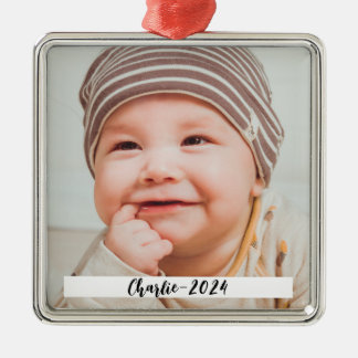 DIY Custom Foto and Text Christmas Ornament Aus Metall