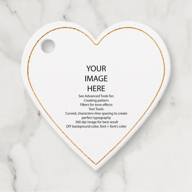 DIY Custom Imitats Gold Trim, kleine Herz-Günstig  Geschenkanhänger (Vorderseite)