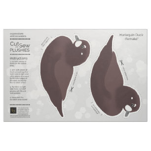 DIY Cut & Sew Plush Female Harlequin Duck Stoff