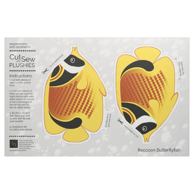 DIY Cut & Sew Plush Halfmoon Butterflyfish Stoff (Fat Quarter (45,7 x 55,9 cm))