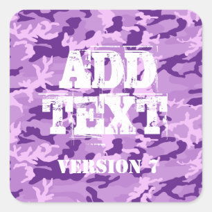 DIY Design your own Lila Camouflage V7 Quadratischer Aufkleber