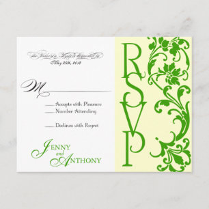DIY Elegante Einfache UAWG in Cream und Emerald RSVP Karte