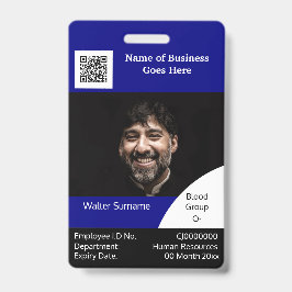 DIY Employee ID card navy Schwarz-weiß Ausweis