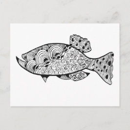 DIY Erwachsene färben Fisch Postkarte