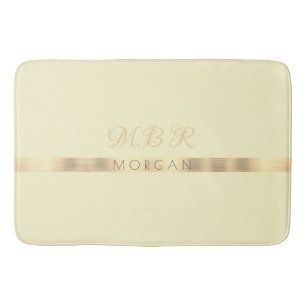 DIY Extravagant Gold Monogram Name Gold Strip, Cre Badematte