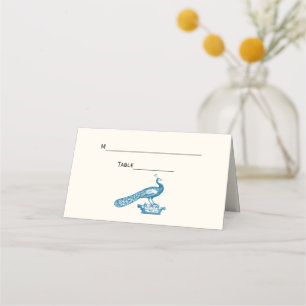 DIY Farb-Pfau auf Kronenplatz Escort Card Elfenbei Platzkarte