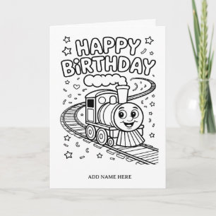DIY-Farbbastelkarte zum Geburtstag mit Zug Karte