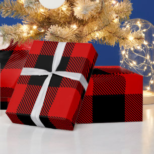 DIY-Farben Buffalo Plaid Tartan HG SV Schwarz Rot Geschenkpapier