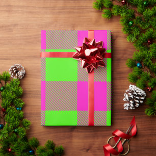 DIY-Farben Buffalo Plaid Tartan LG SV Lime Shk Pnk Geschenkpapier