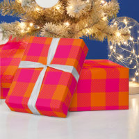 DIY-Farben Buffalo Plaid Tartan Med SV Orange Pink