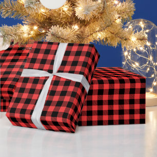 DIY-Farben Buffalo Plaid Tartan SM SV Bk Korallenr Geschenkpapier