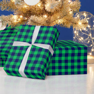 DIY-Farben Buffalo Plaid Tartan SM SV Blau Grün Geschenkpapier