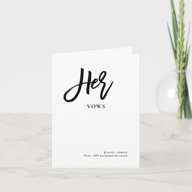 DIY-Farben Chic Brush Script Sie geloben Karte (Vorderseite)