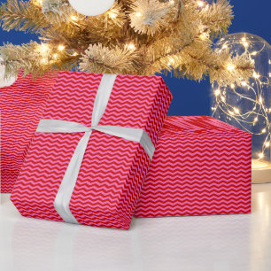 DIY-Farben dünn Chevron-Zickzack Hot Pink Rot Geschenkpapier