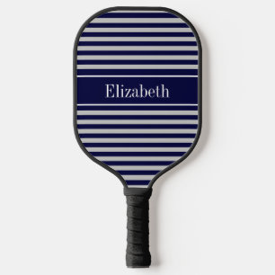 DIY Farben dünne Streifen Marineblau Ribbon Grau B Pickleball Schläger