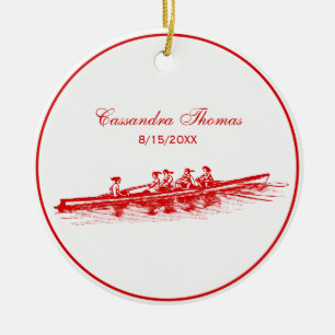 DIY Farben Frauen Rudern Ruderer Crew Team Rot Keramik Ornament