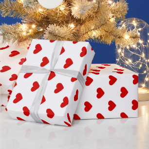 DIY Farben Herzen Muster Rot Weiß Geschenkpapier